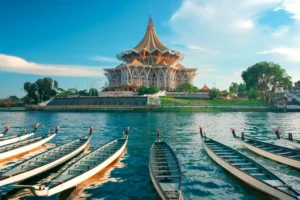 View of the Sarawak Legislative Assembly (New Building) in Kuching, Sarawak, Malaysia. © Alea-Film / Unsplash